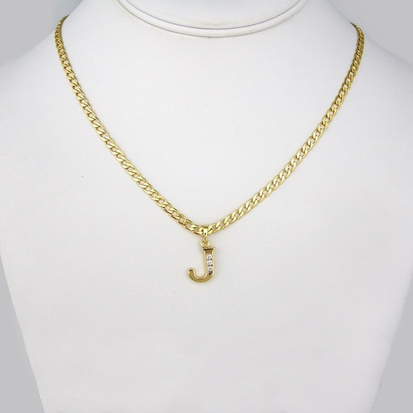 Gold Initial J Necklace - Picture 1 of 1